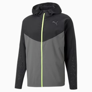Reflective Printed Woven Running Jacket Men, CASTLEROCK-Puma Black