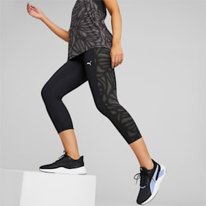 Fav AOP High Waist Women's Tights, PUMA Black-Asphalt, extralarge-IND