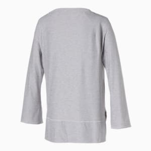 ウィメンズ マタニティ ヨガ スタジオ ベルスリーブ 長袖 Tシャツ, Light Gray Heather, extralarge-JPN