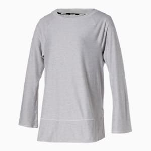 Top de entrenamiento para mujeres con manga acampanada Maternity, Light Gray Heather