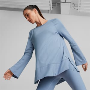 Maternity Bell Sleeve Training Top Women, Filtered Ash