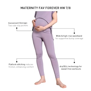 Maternity Fav Forever Women's High-Waist 7/8 Training Leggings, Pale Plum, extralarge-IND