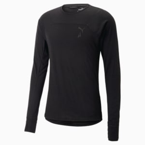 SEASONS Wool Long Sleeve Running Tee Men, Puma Black