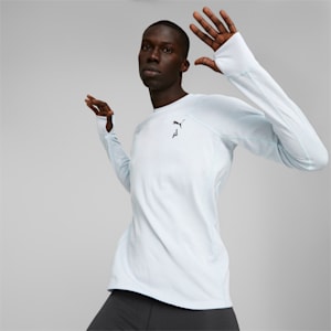 Camiseta para correr de lana SEASONS de manga larga para hombre, Platinum Gray