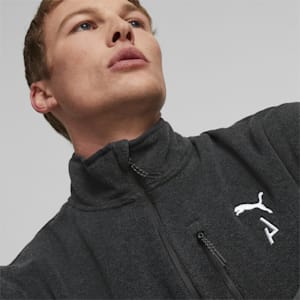 Chamarra Hombre SEASONS Full-Zip Running, PUMA Black Heather-Silver