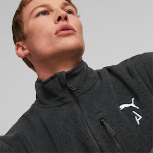 SEASONS Full-Zip Men's Running Fleece, PUMA Black Heather-Silver