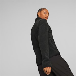 SEASONS Full-Zip Women's Running Fleece, PUMA Black Heather-Silver