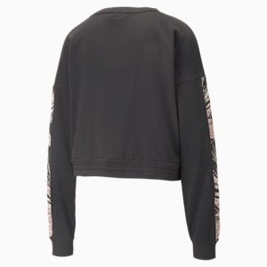 Train French Terry Women's Crew Neck Sweatshirt, Puma Black-Q2, extralarge