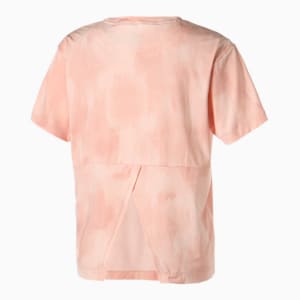 ウィメンズ ヨガ スタジオ AOP トレンド 半袖 Tシャツ, Rose Quartz-Paint Stroke print