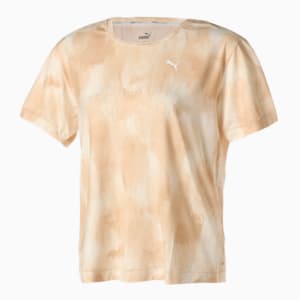 ウィメンズ ヨガ スタジオ AOP トレンド 半袖 Tシャツ, Pristine-Paint Stroke print