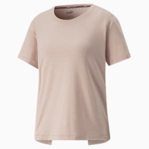 ウィメンズ ヨガ スタジオ トレンド 半袖 Tシャツ, Rose Quartz Heather