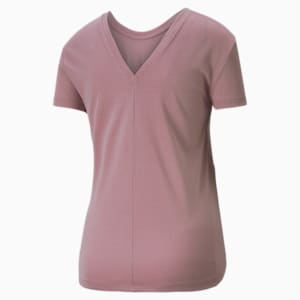 ウィメンズ ヨガ スタジオ ワッフル 半袖 Tシャツ, Pale Grape