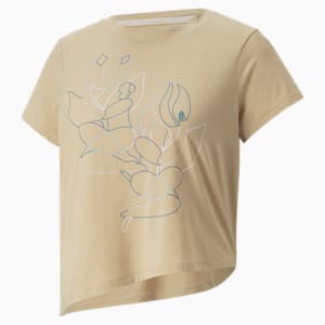 ウィメンズ ヨガ スタジオ PUMA x Maggie Stephenson コマーシャル 半袖 Tシャツ, Light Sand