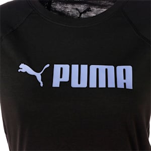 ウィメンズ トレーニング PUMA FIT ロゴ Tシャツ スリーブレス, PUMA Black-Elektro Purple