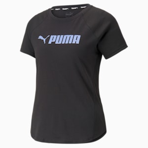 ウィメンズ トレーニング PUMA FIT ロゴ Tシャツ スリーブレス, PUMA Black-Elektro Purple
