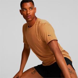 メンズ ヨガ スタジオ メッシュ 半袖 Tシャツ, Desert Tan