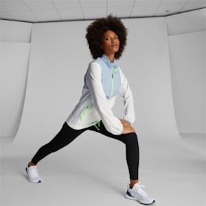 PUMA x FIRST MILE Women's Woven Running Jacket, Puma White-Blue Wash, extralarge