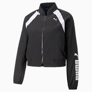 Chamarra para entrenar PUMA Fit tejida a la moda para mujer, PUMA Black