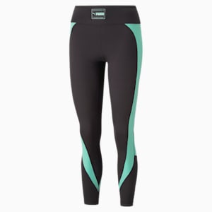 Train Fit Women's High Waist 7/8 Training Leggings, PUMA Black-Electric Peppermint