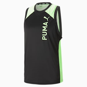 Camiseta sin mangas de entrenamiento Fit Ultrabreathe para hombre, PUMA Black-Fizzy Lime