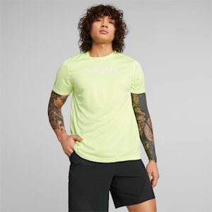 PUMA Fit Logo Graphic Men's Training Tee, Fast Yellow