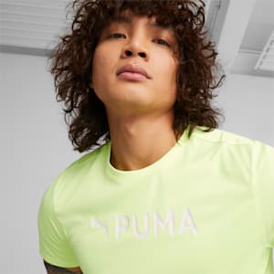 PUMA Fit Logo Graphic Training Tee Men, Fast Yellow