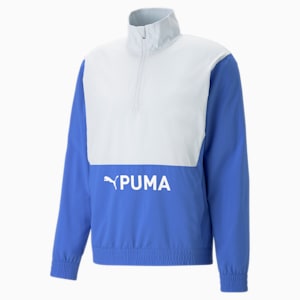 PUMA Fit Woven Half-Zip Training Jacket Men, Royal Sapphire-Platinum Gray