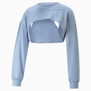 Sudadera corta de entrenamiento Forever Luxe CLOUDSPUN para mujer, Filtered Ash