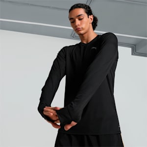 RUN FAVOURITE Long Sleeve Men's Running Tee, PUMA Black, extralarge-IND