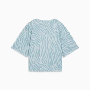 Train Favorite AOP Women's T-Shirt, Turquoise Surf-Zebra Print, extralarge-IND