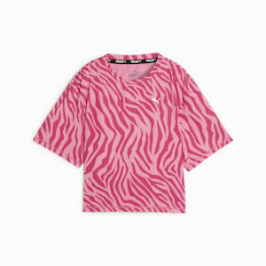 Train Favorite AOP Women's T-Shirt, Garnet Rose-Zebra Print, extralarge-IND