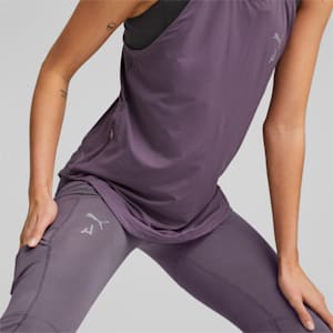 SEASONS Women's Full-Length Trail Running Tights, Purple Charcoal