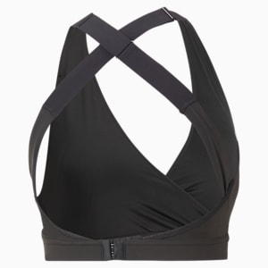 Yogini Mid Impact Crossover Women's Training Bra, PUMA Black, extralarge