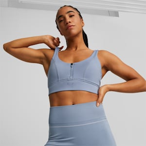 PUMA Womens High Impact Elite Sports Bra Athletic Casual Comfort Technology  - Grey