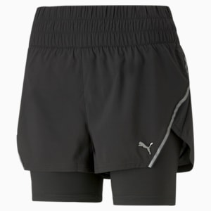 Run 2-in-1 Shorts Women, PUMA Black