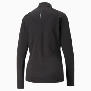 Playera de media cremallera Run CLOUDSPUN para mujer, PUMA Black