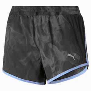 Run Favorite Velocity Printed Women's Running Shorts, PUMA Black-Elektro Purple-AOP