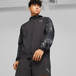 Run Favorite Men's Printed Woven Jacket, Cheap Jmksport Jordan Outlet Black-AOP