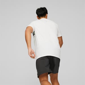 Run Favourite Printed Running Tee Men, PUMA White-Light Mint-AOP