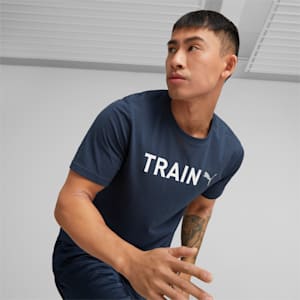 Train Graphic Men's Training T-Shirt, Dark Night