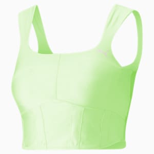 Top corto de entrenamiento PUMA x OLIVIA AMATO para mujer, Fast Yellow