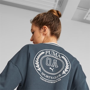 Sudadera corta PUMA x OLIVIA AMATO para mujer, Dark Night, extralarge