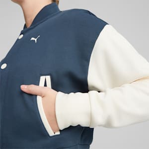 ウィメンズ トレーニング PUMA x OLIVIA AMATO VARSITY ジャケット, Dark Night-Frosted Ivory