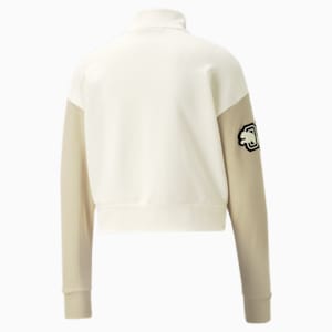Chamarra PUMA x OLIVIA AMATO Varsity, Frosted Ivory-Granola