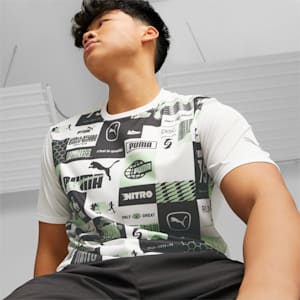 メンズ ランニング RUN FAVORITE AOP 半袖 Tシャツ, PUMA White-Light Mint-AOP