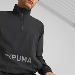 メンズ トレーニング PUMA FIT ヘリテージ ウーブン 1/2 ジップ ウーブンジャケット, PUMA Black
