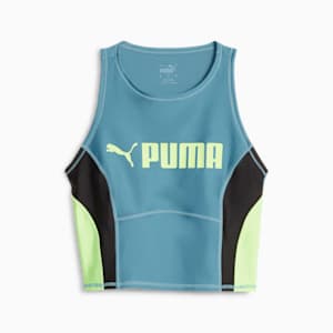 PUMA FIT Women's Eversculpt Training Tank Top, Bold Blue-Speed Green, extralarge-GBR
