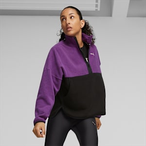 Fit Women's Training Polar Fleece Top, Purple Pop-PUMA Black, extralarge-IND