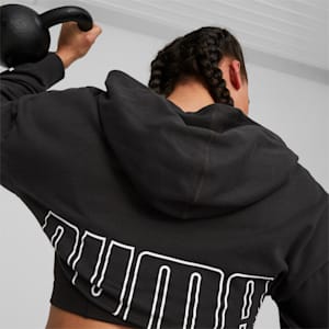 PUMA FIT MOVE Women's Cropped Training Hoodie, PUMA Black-PUMA White, extralarge-GBR