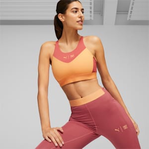 PUMA x FIRST MILE Women's High Support Running Bra, Bright Melon, extralarge